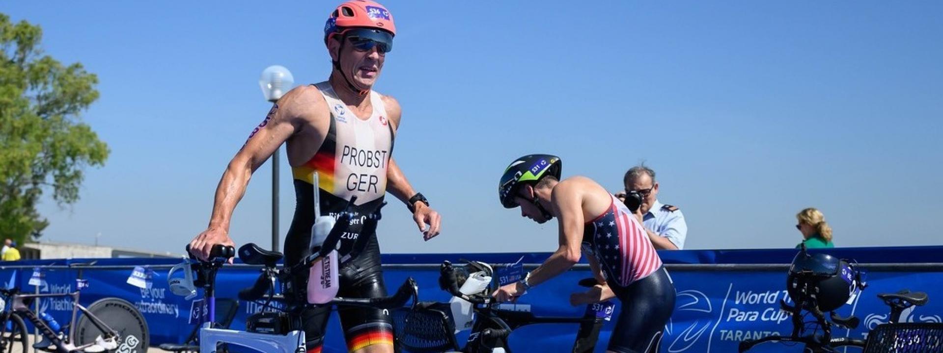 Markus Wobst beim Para Triathlon Weltcup in Taranto, Italien